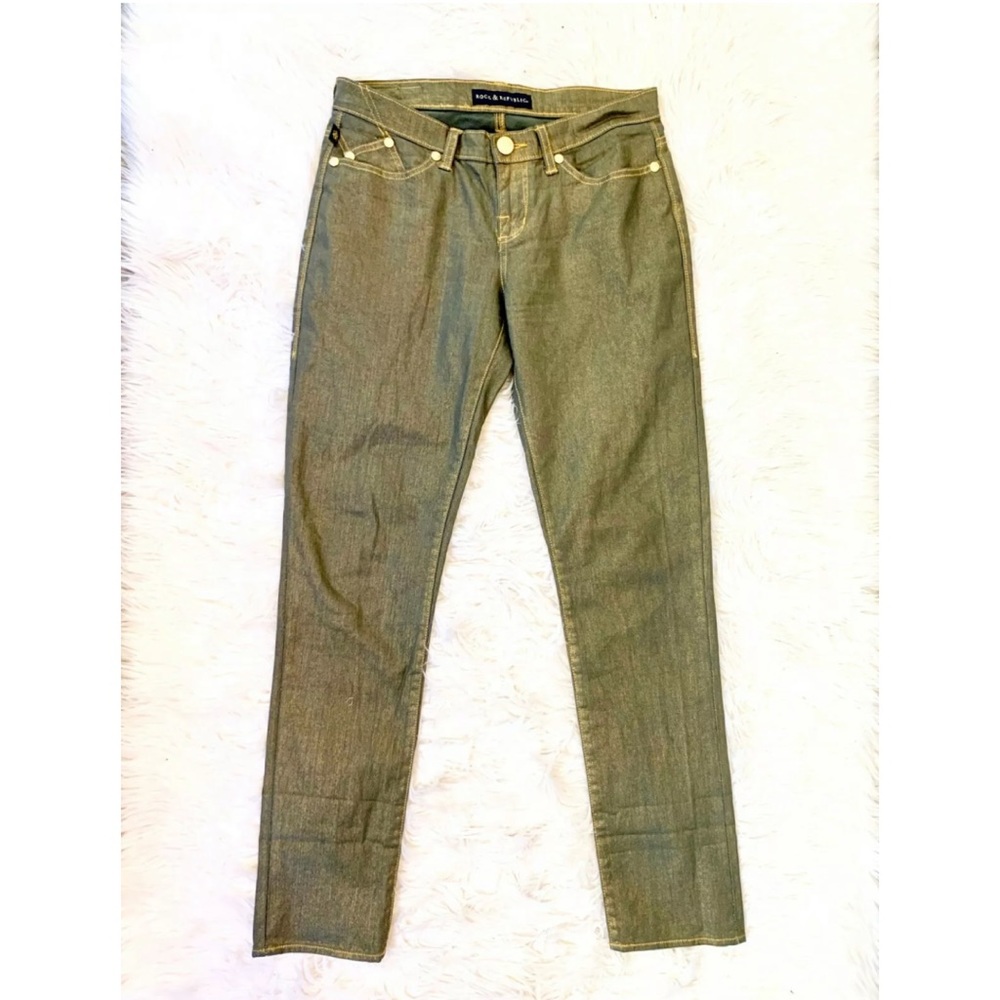 ROCK REPUBLIC Gold Coated Berlin Skinny Jeans - Picture 2 of 5